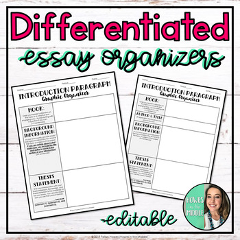 Preview of Differentiated Essay Graphic Organizer - Guided Writing - Writing Support