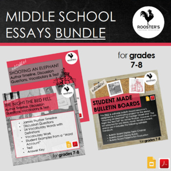 Preview of Middle School Essays Bundle {Digital & PDF} Distance Learning