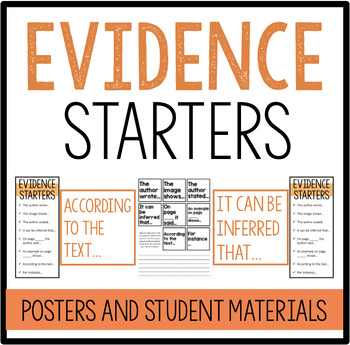 Preview of Middle School Evidence Starters - Posters & Practice