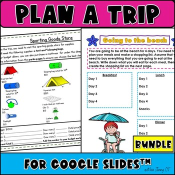 Preview of Middle School Executive Functioning Plan a Trip BUNDLE for Google Slides™