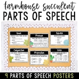 Middle School Farmhouse Succulent Parts of Speech Posters 