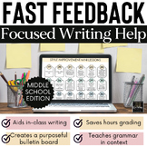 Middle School Fast Feedback: Essay Writing, Grammar Commen