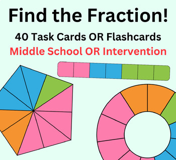 Preview of Middle School Fraction Identification Flashcards + Group Competition Ideas