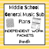 Middle School General Music Sub Plans: Independent Work Pa