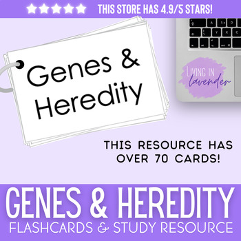 Preview of Middle School Genes & Heredity Test Prep: Flashcards