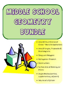 Preview of Common Core Middle School Geometry Bundle