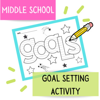 Preview of Middle School Goal Setting Activity- New Years Freebie-  6th, 7th, 8th Grade