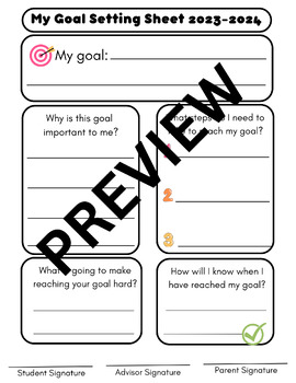 Preview of Middle School Goal Setting Guide