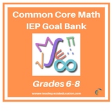 Middle School Grades 6-8 Common Core Math IEP Goal Bank