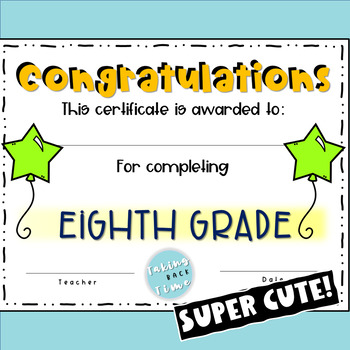 Middle School Graduation Certificates By Taking Back Time TPT   Original 9031829 4 