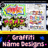 Middle School Graffiti Name Designs- Colored Pencil Drawin