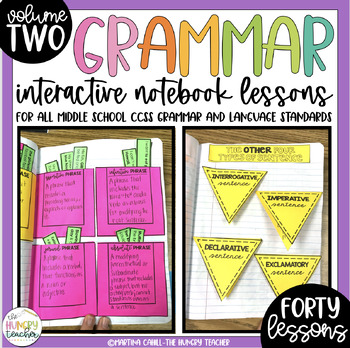 Preview of Middle School Grammar Interactive Notebook Lessons Volume Two