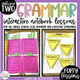 Middle School Grammar Interactive Notebook Lessons Volume Two