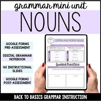 Preview of Middle School Grammar: Nouns Mini Unit Digital and Print