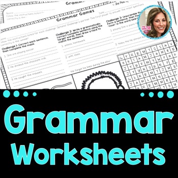 Preview of Middle School Grammar Worksheets | Speech and Language No Prep | Speech Therapy
