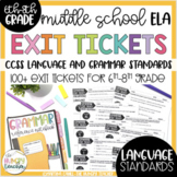 Grammar Language Exit Tickets for Formative Assessment or 