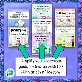 Middle School Guidance Lesson + Activity Bundle by The Happy School ...