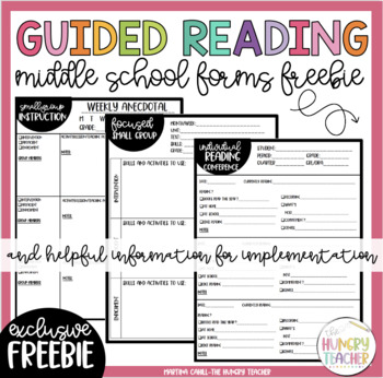 Preview of Middle School Guided Reading and Small Group Anecdotal Note Pages