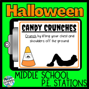 Preview of Middle School Halloween PE Stations 