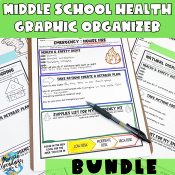 Preview of Middle School Health Graphic Organizer BUNDLE