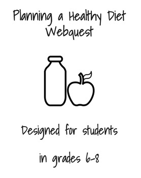 Preview of Middle School Health & Wellness - Planning a Healthy Diet WebQuest