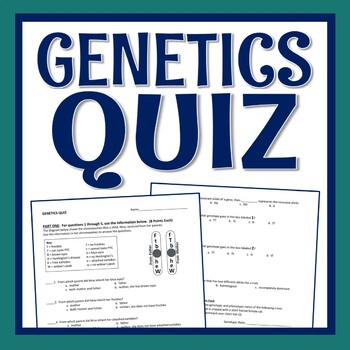 Preview of Heredity and Genetics Quiz Middle School NGSS MS-LS3-2