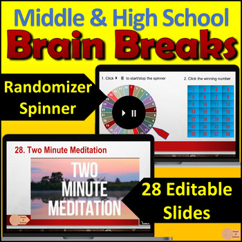 Preview of Middle School & High School Brain Breaks Ice Breakers Back to School Fun NO PREP