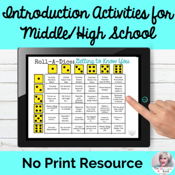 Preview of First Day Activities Middle High School No Print Speech | Distance Learning