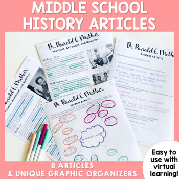 Preview of Middle School History Articles for U.S. History Academic Enrichment BUNDLE