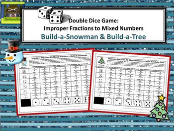 Preview of Middle School Math--Improper Fractions to Mixed Numbers Game (Holiday Freebie)
