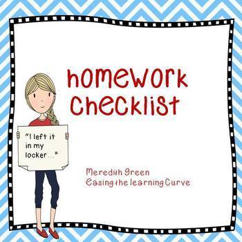 Preview of Homework Checklist