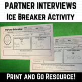 Middle School Ice Breaker Partner Interviews Printable for