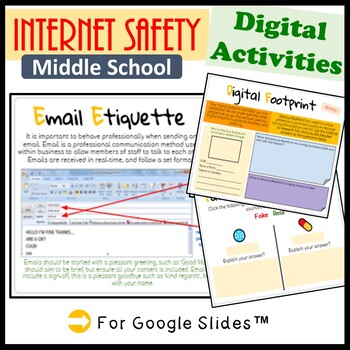 Preview of Middle School Internet Safety and Digital Citizen Interactive Activities