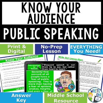 Preview of Public Speaking Introduction, Speech and Debate Lesson - Know Your Audience