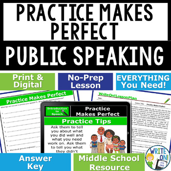 Preview of Public Speaking Introduction, Speech and Debate Lesson - Practice Makes Perfect