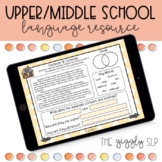 Middle School Language Activities | Digital