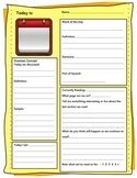 Middle School Language Arts Daily Work Template