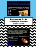 Middle School Language Arts Multiple Choice Bell Ringer or