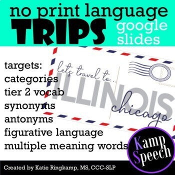 Preview of Middle School Language Therapy Activities: No Print Language Trips-Chicago