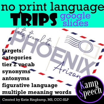 Preview of Middle School Language Therapy Activities: No Print Trips-Phoenix