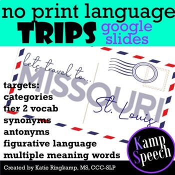 Preview of Middle School Language Therapy Activities: No Print Trips-St Louis