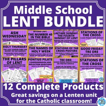 Preview of Middle School Lent Bundle