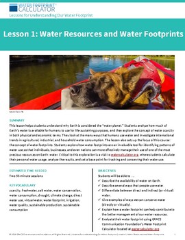 Preview of Middle School — Lesson 1: Water Resources and Water Footprints