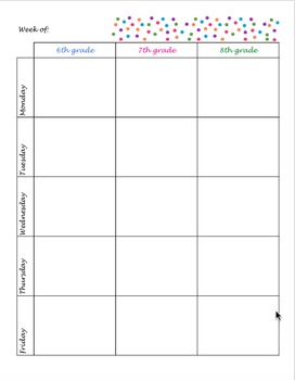 Middle School Lesson Plan Book Template by The Cheerful Fig TPT