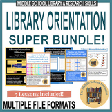 Middle School Library Orientation Lesson Bundle - 5 Great 
