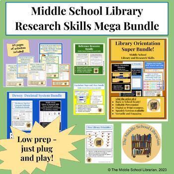 Preview of Middle School Library Research Skills Mega Bundle!