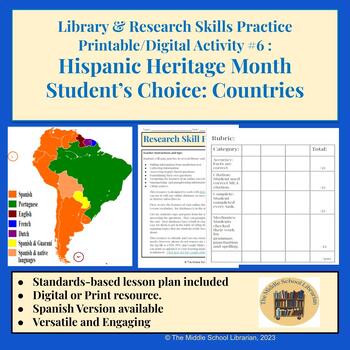 Preview of Middle School Library & Research Skills Practice Set with Inquiry & Databases #6
