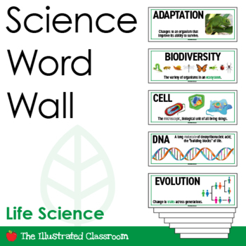 Preview of Life Science Word Wall - Science Vocabulary - Biology, Ecosystems, Heredity
