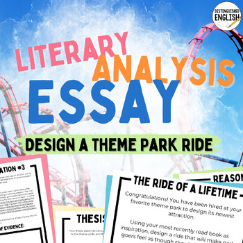 Preview of Fun Literary Analysis Essay Assignment for Middle School | Theme Park Ride