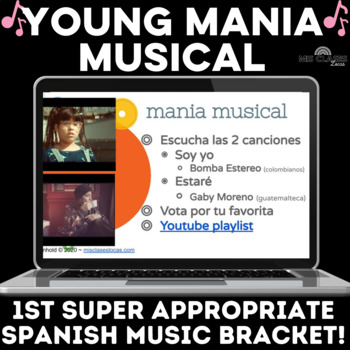 Preview of Middle School March Music Bracket - mania musical for YOUNG Spanish class 1